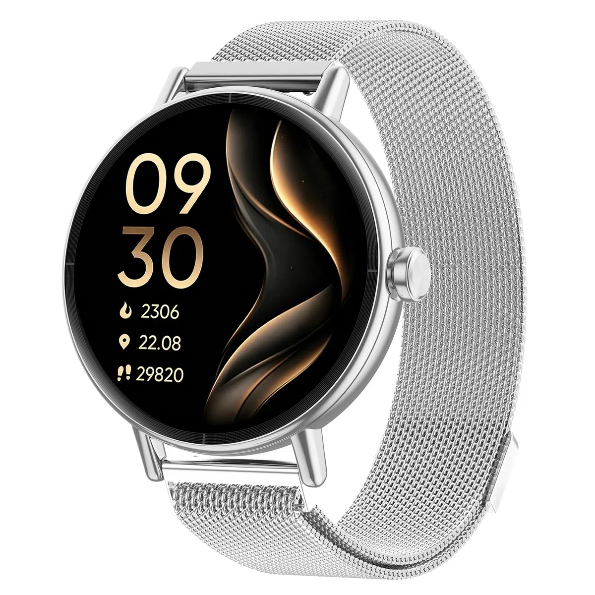 Smartwatch Damen Rund Metallarmband 1.27" Smart Watch mit Telefonfunktion Fitnessuhr SpO2 Herzfrequenz Stress Kalorien Schlaf Schrittzähler 100+ Sportmodi IP68 Wasserdicht für iOS Android