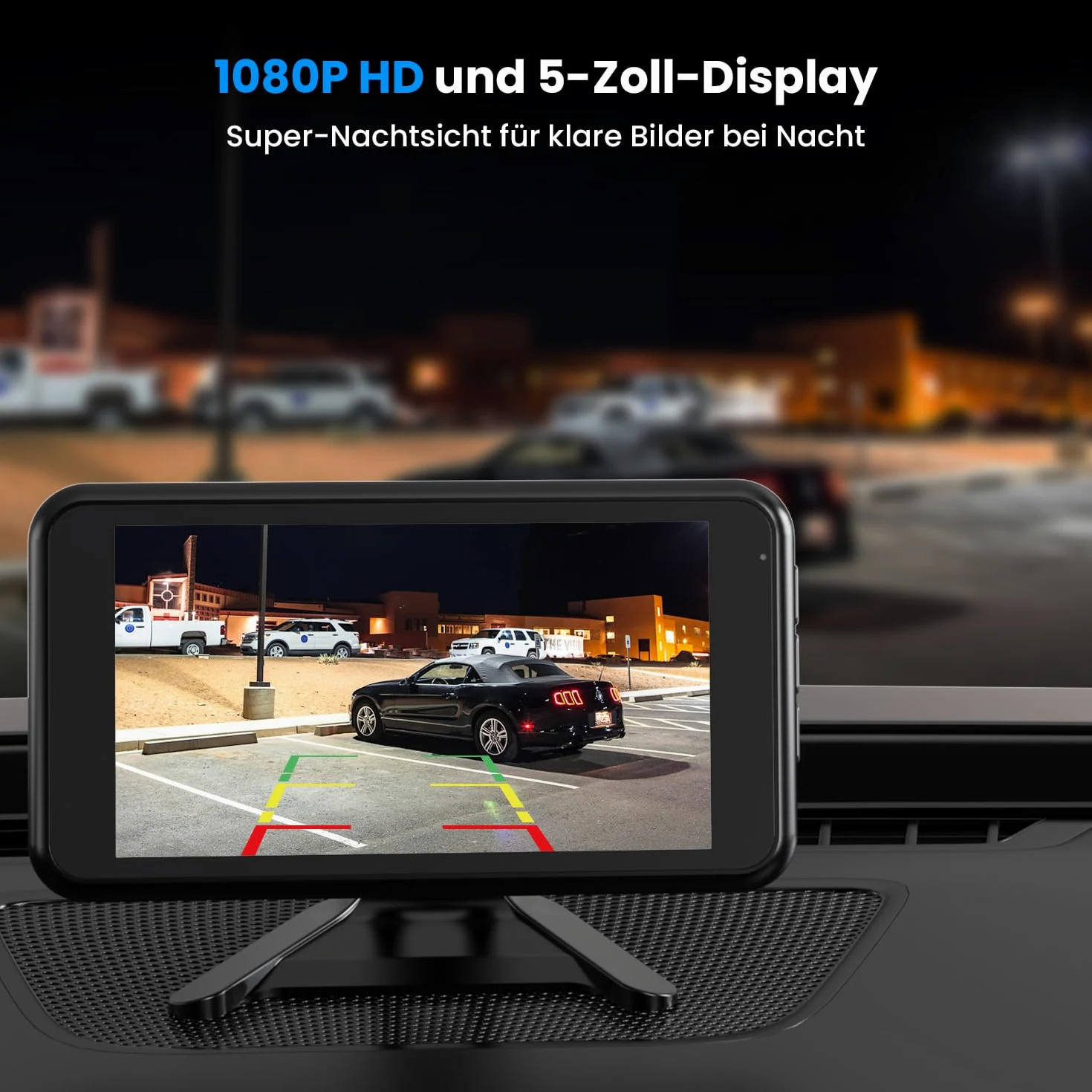AUTO-VOX W12 Rückfahrkamera Kabellos 5" LCD 1080P Funk 2 Kameras IP69K Wasserdichter Nachtsicht für Auto LKW Wohnmobil