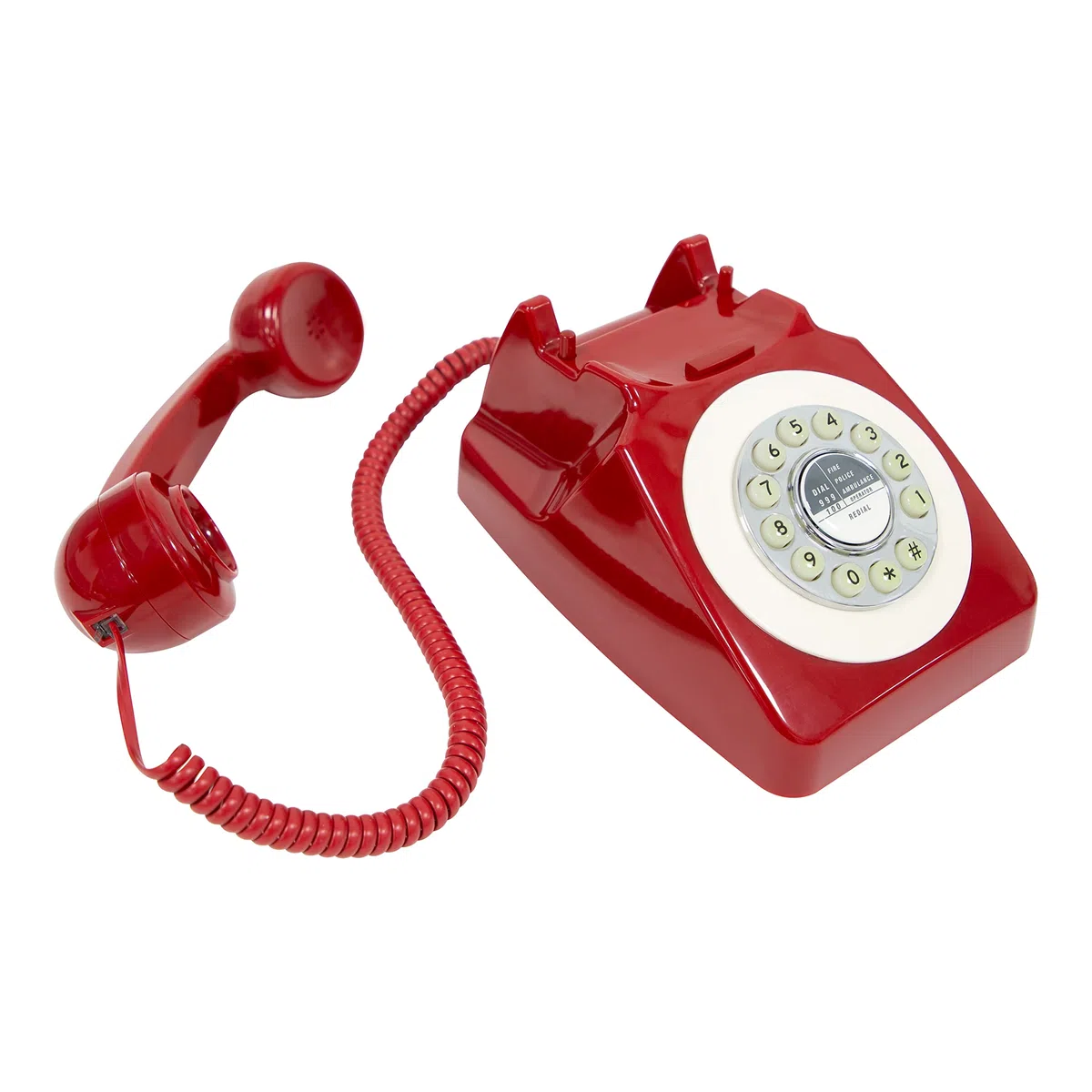 Benross 44510 Klassisches Telefon im Retro-Vintage-Stil, Rot