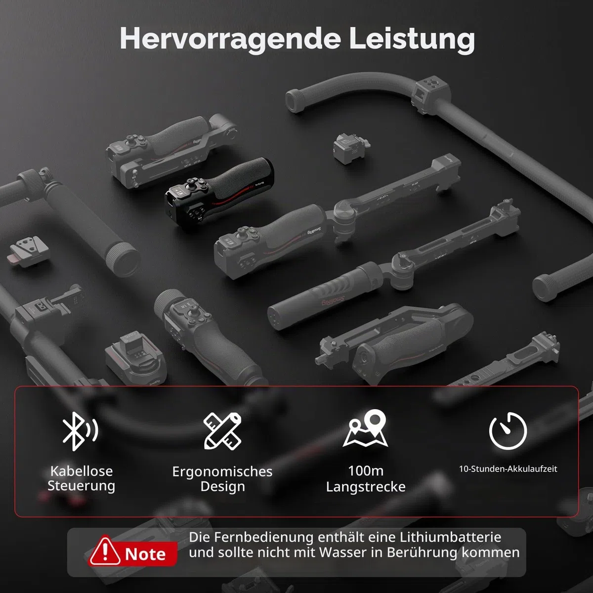 SMALLRIG-Griff mit Follow Focus für DJI RS 2 / RS 3 Pro/RS 4 / RS 4 Pro/RS 5 Gimbal-Stabilisator, Griff mit 1/4"-20 Positionierungslöchern und Einer Cold Shoe-Halterung, Max. Belastung 4,4 lb -4329 | Griff mit 1/4-Zoll-20 Positionierungslöchern und Kaltsc