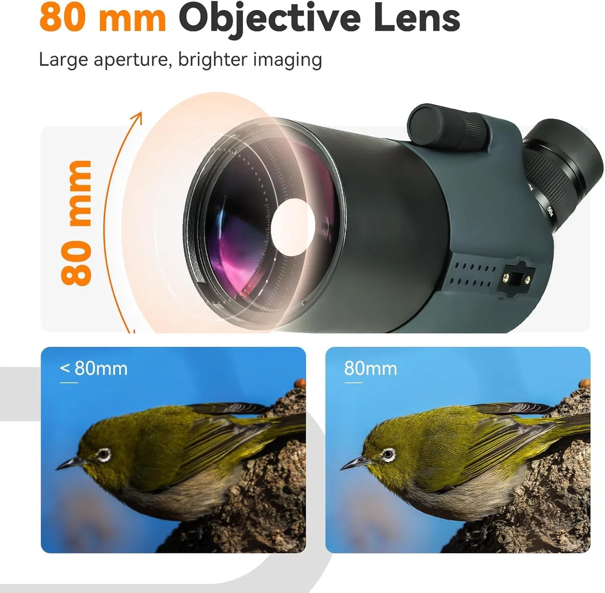Svbony SV41Pro Mak 28-84X80 Spektiv mit SC002 WiFi Spektiv Kamera, FMC Dual Speed Fokus für Sportschützen, Wasserdichtes Spektive mit Stativ für Vogelbeobachtung Mond Astronomische Beobachtung, Starg