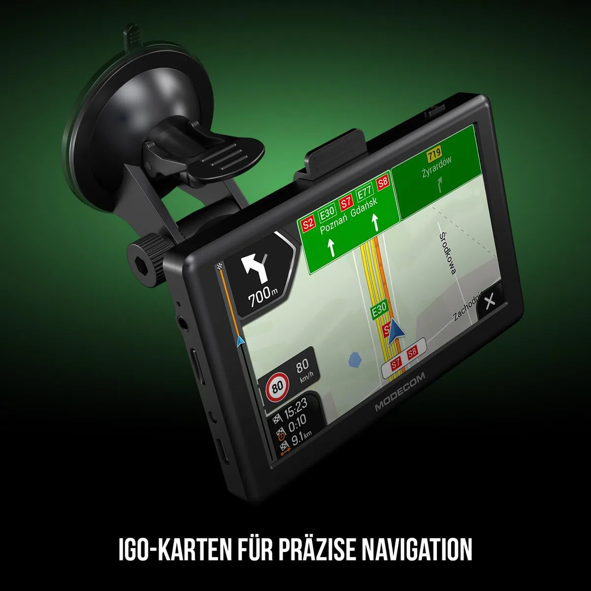 MODECOM Freeway CX 5.0 Navigationsgerät für PKW & LKW | 5 Zoll Display mit iGO Navigation Truck Europa Karten | Schneller Prozessor | Fahrspurassistent & Tempolimit