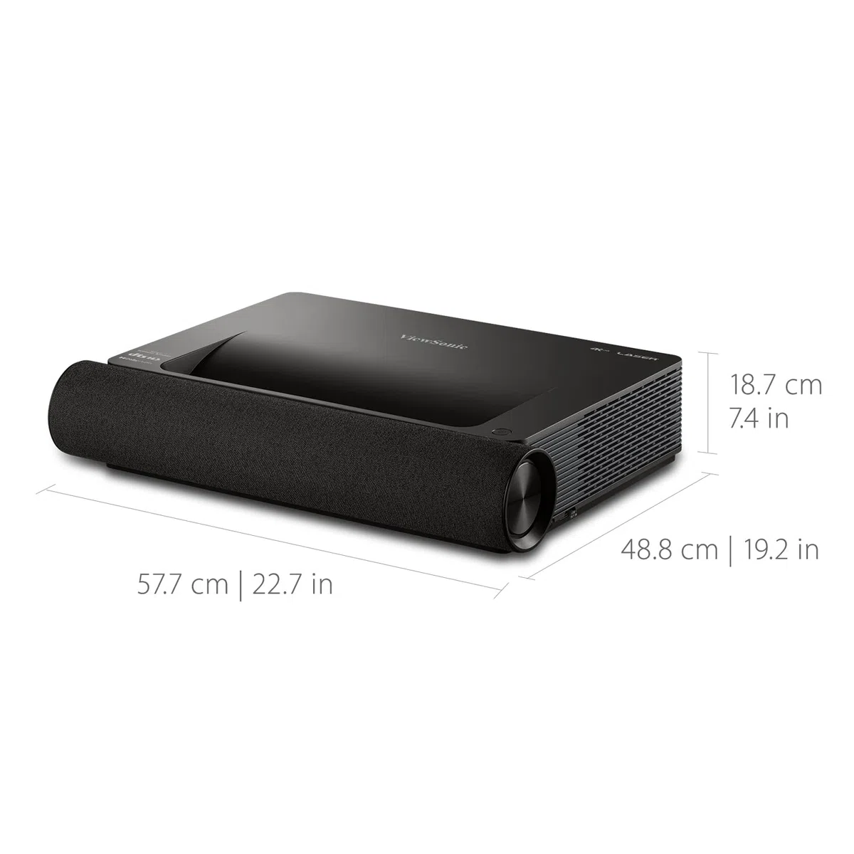 ViewSonic X2000B-4K Ultrakurzdistanz 4K UHD Laserbeamer, 2000 ANSI Lumen, 100” Bilddiagonale ab 23 cm, HDR10, 20000h Lebensdauer, Harman Kardon Sound, Dolby/DTS, WLAN, Bluetooth, HDMI ARC
