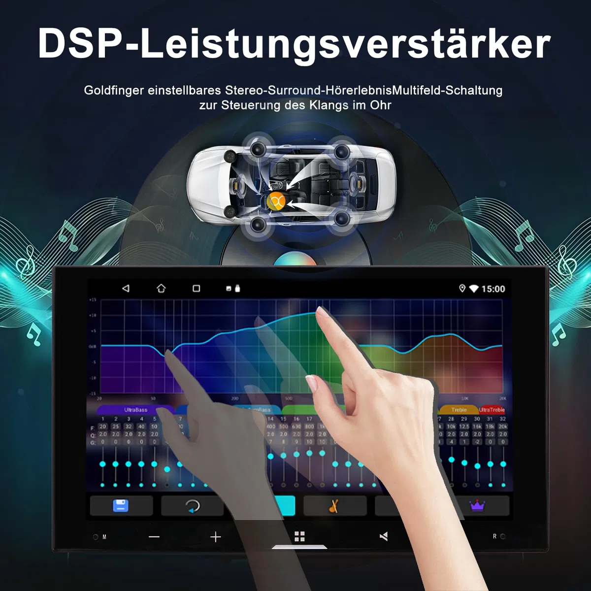 4GB+64GB Android Autoradio für Volkswagen Polo 9N 9N3 2001-2009 2 Din, 7 Zoll QLED Bildschirm mit Wireless CarPlay & Android Auto, 1080P Rückfahrkamera, GPS, WiFi, Bluetooth, DSP AM RDS USB