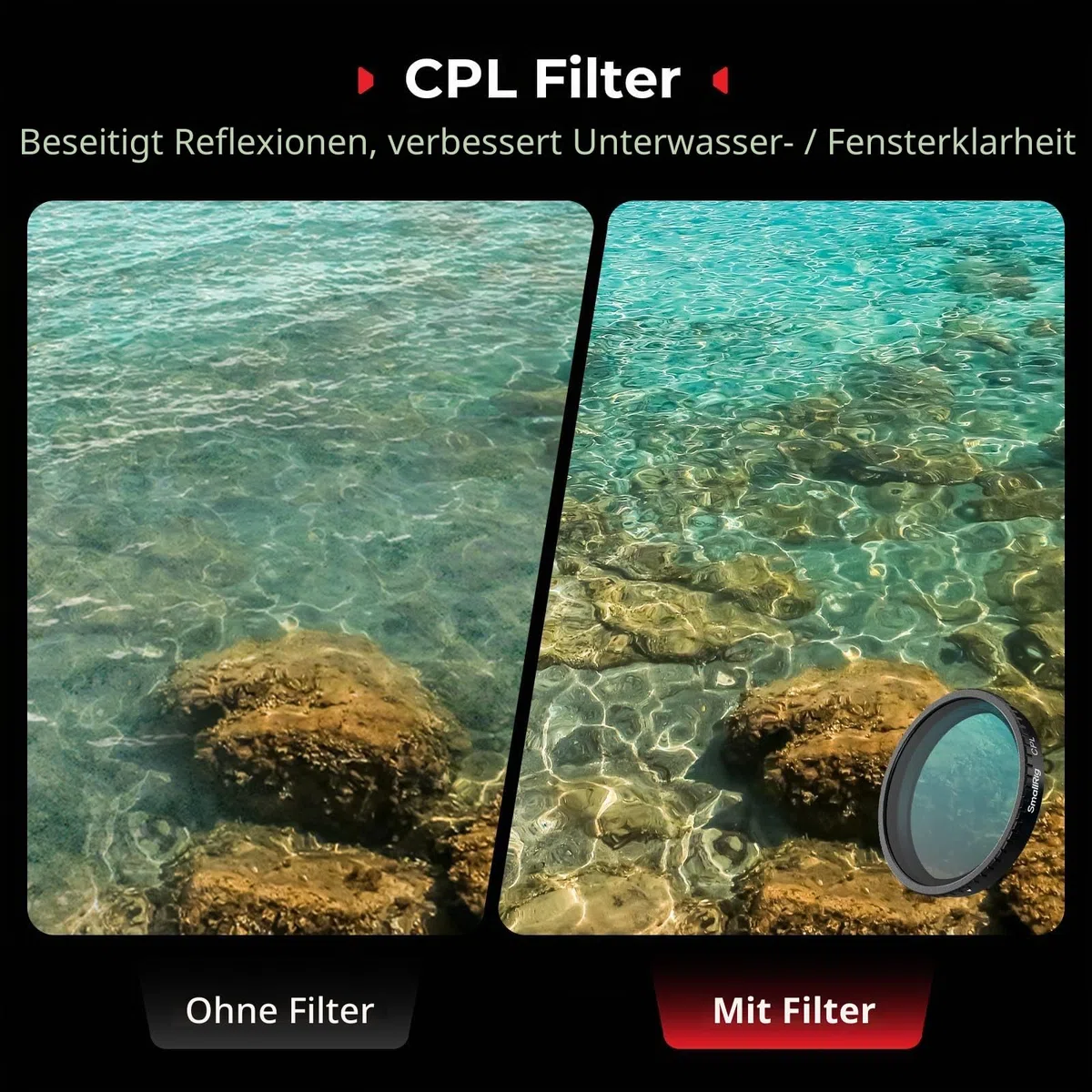 SMALLRIG ND-Filter-Set für DJI Osmo Action 5 Pro/Action 4, 5er-Pack CPL FS ND8, ND16, ND32, aufsteckbare polarisierende Neutraldichtefilter & Linsen-Silikonabdeckung - 5411