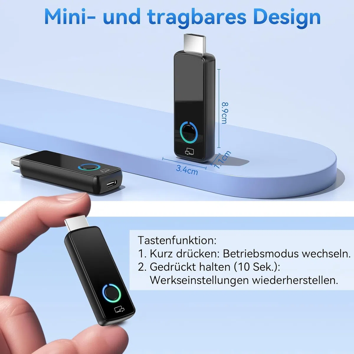 2026 Miracast HDMI Dongle Adapte 5G- 4K Wireless WI-FI Display Dongle für TV, Airplay Adapte Screen Mirror Video Audio from Smartphone Android IOS Pad Miracast DLNA Google Casting Monitor