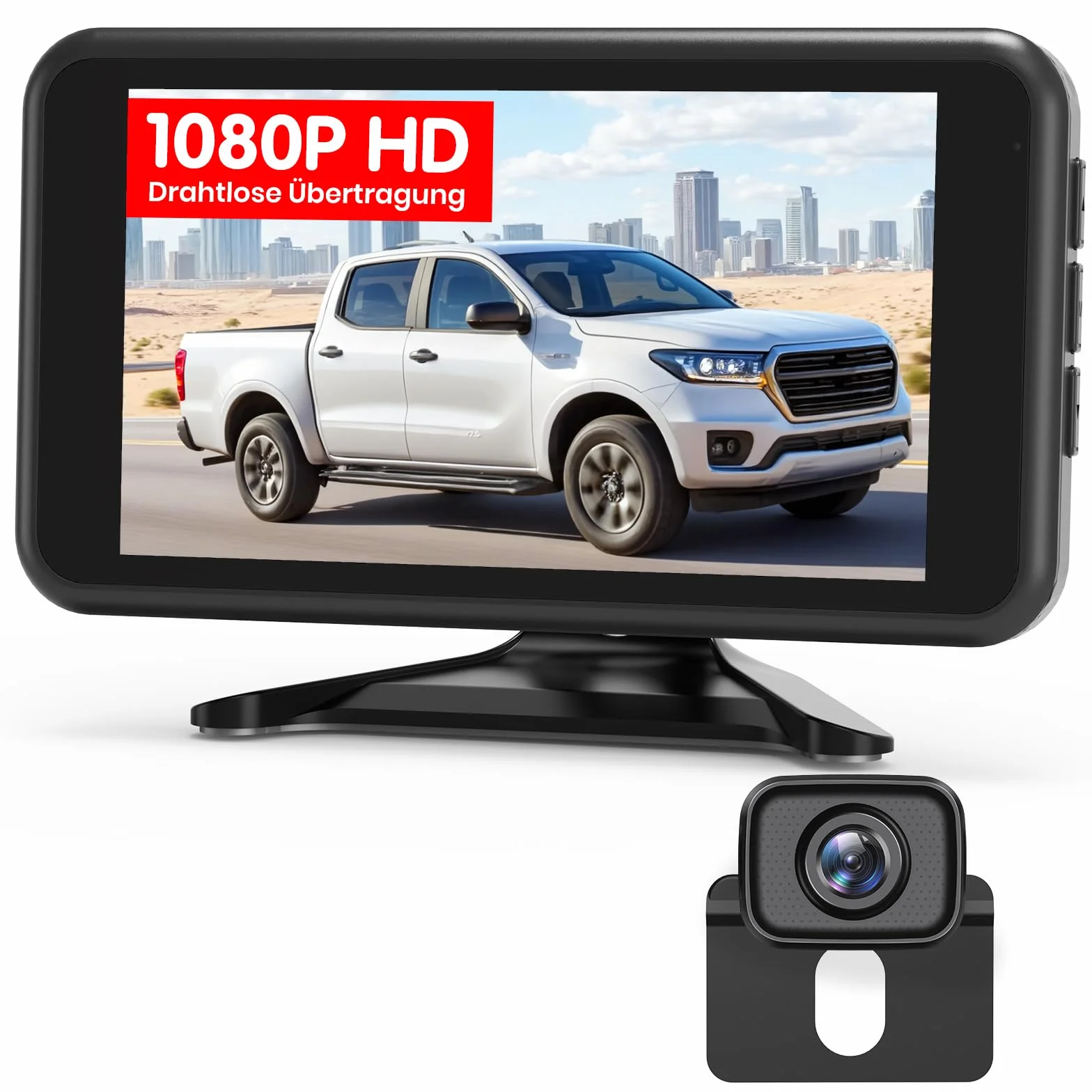 AUTO-VOX Rückfahrkamera kabellos 5" 1080P Monitor Dual-Channel IP69K Wasserdicht Nachtsicht für SUV LKW PKW