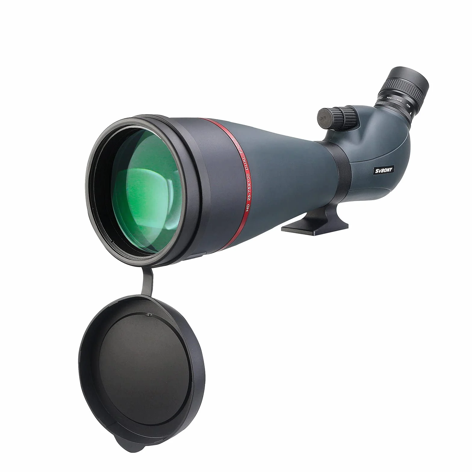 Svbony SV406 Spektiv 25-75x100, Doppelfokus FMC Porro Beschichtungsprisma, Wasserdichtes Abgewinkeltes HD-Spektiv für Astronomie Mond Vogelbeobachtung Tierwelt