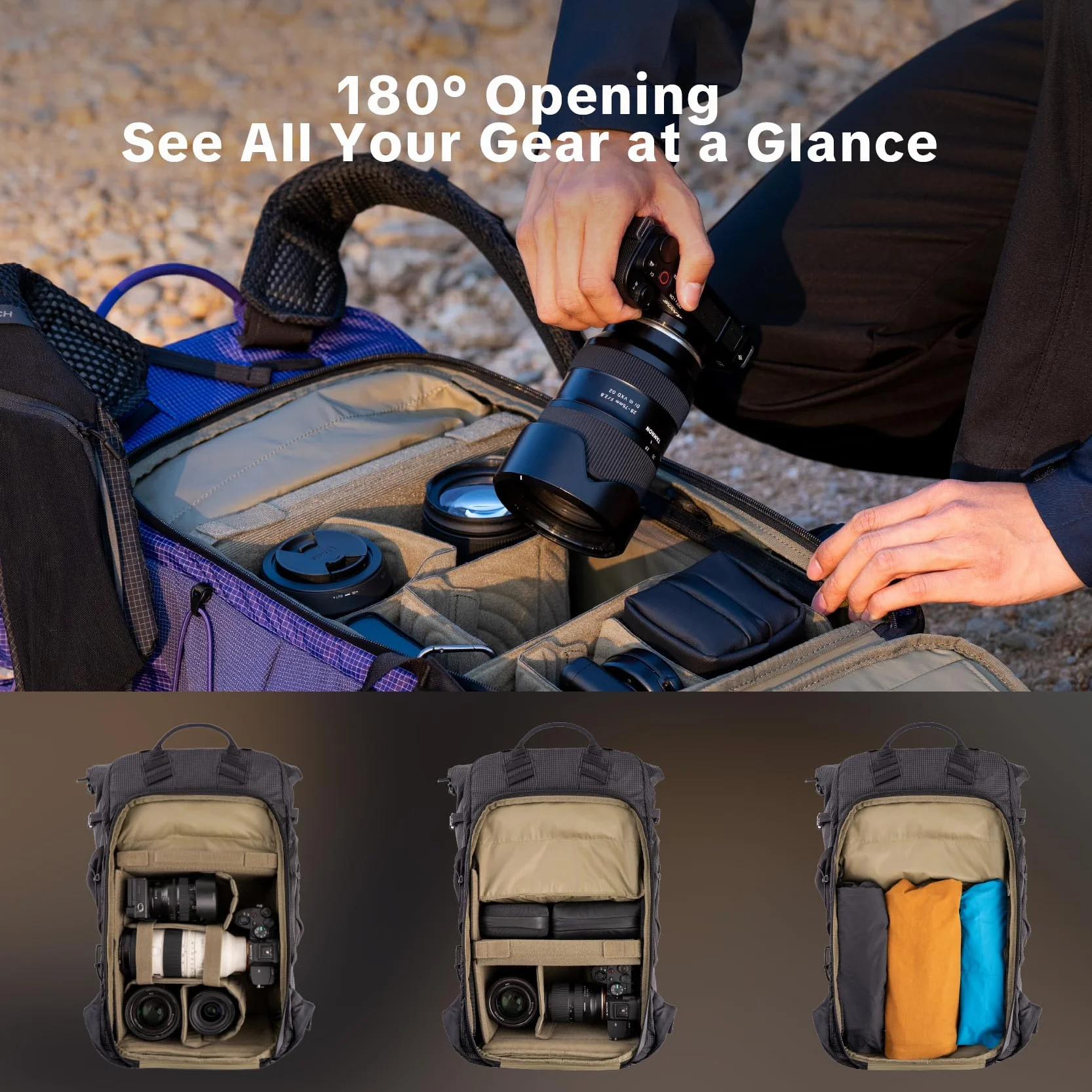 PGYTECH OnePro Ultralight Kamerarucksack Erweiterbar 20L-40L Outdoor Reisen