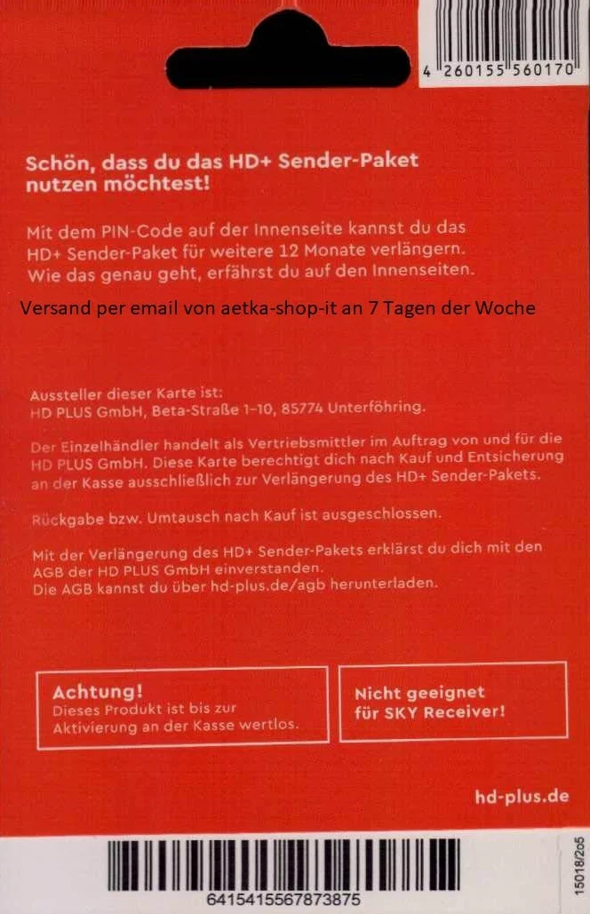 HD+ Verlängerung für 12 Monate