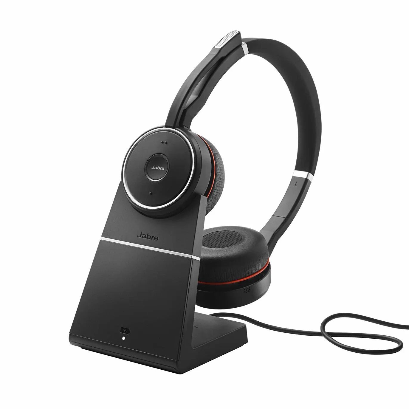 Jabra Evolve 75 SE Schnurloses Stereo-Headset - Bluetooth-Headset mit Mikrofon mit ANC und Ladestation - Für MS Teams Zertifiziert, kompatibel mit Allen gängigen Plattformen - Schwarz