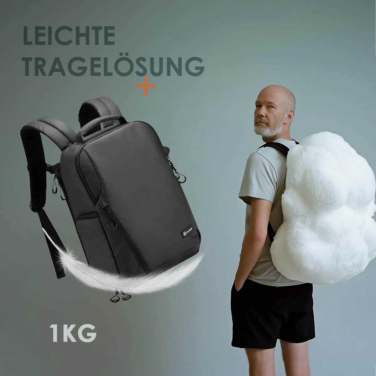 TARION Kamerarucksack Wasserdicht Fotorucksack SLR Kameratasche Kamera Rucksack mit 14 Zoll Laptopfach und Regenschutz für Spiegelreflexkameras-Schwarz