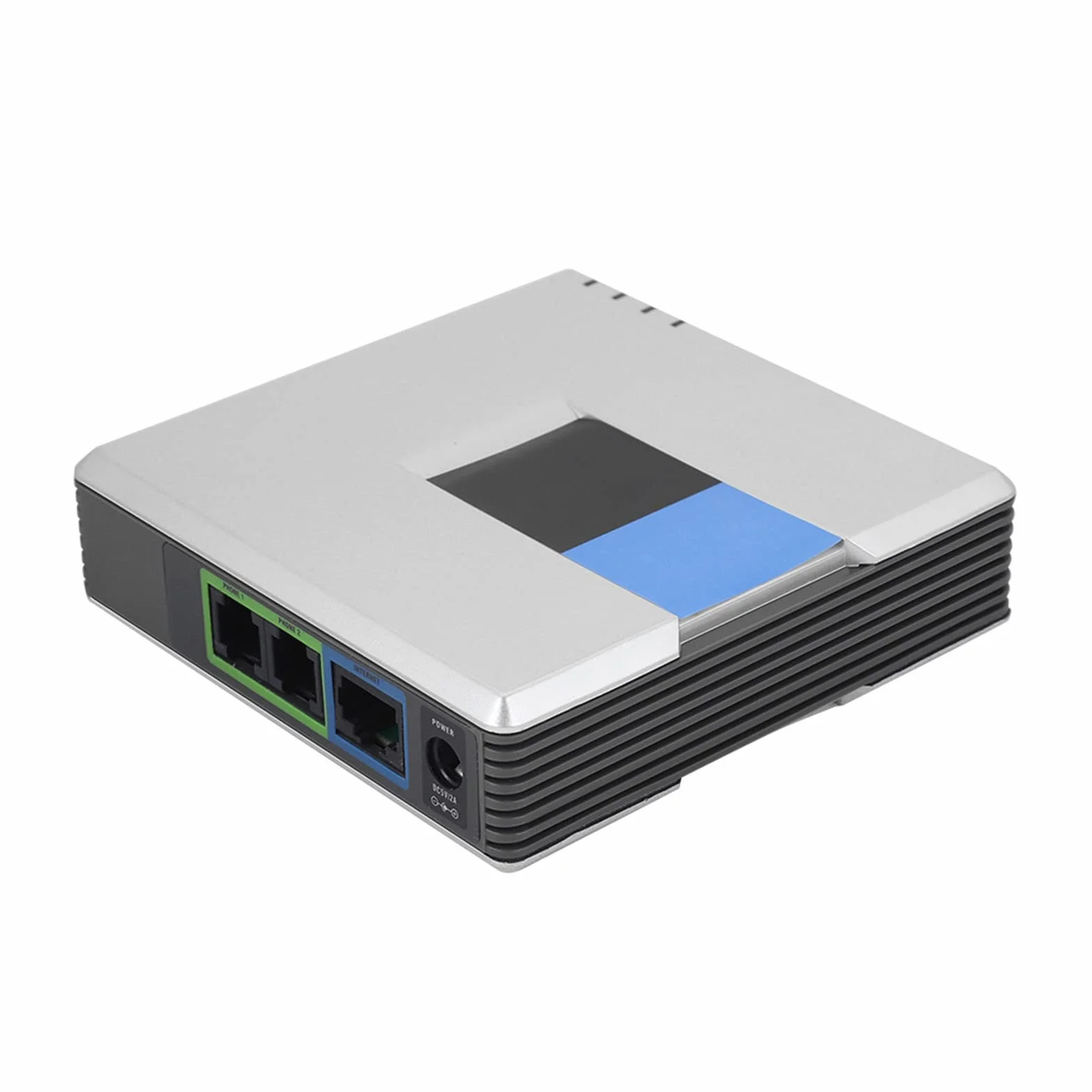 VoIP Internet Phone Adapter, 2 Ports Internet Phone Adapter Unterstützt SIP V2 Protokoll mit Netzwerkkabel für PAP2T (EU-Stecker)