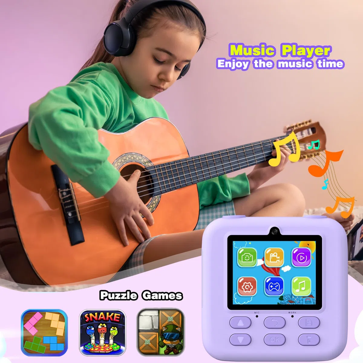 Masterbee Sofortbildkamera Digitalkamera Kinder 1080P HD Video Geschenk Mädchen Jungen 3-12 Jahre