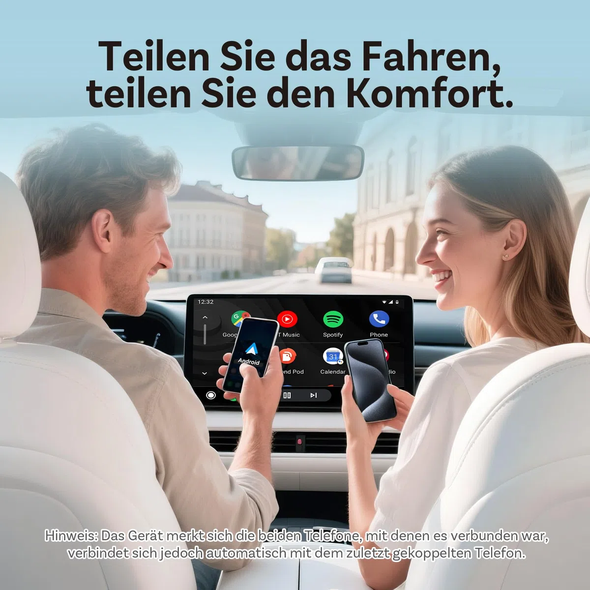 (Neues Modell 2026 ) OTTOCAST Kabelloser CarPlay & Android Auto Adapter 2-in-1, Ottocast Mini Slim für iOS 10+ & Android 11+ Smartphones, Mehrbenutzer-Unterstützung, Plug & Play, Schnelle Verbindung