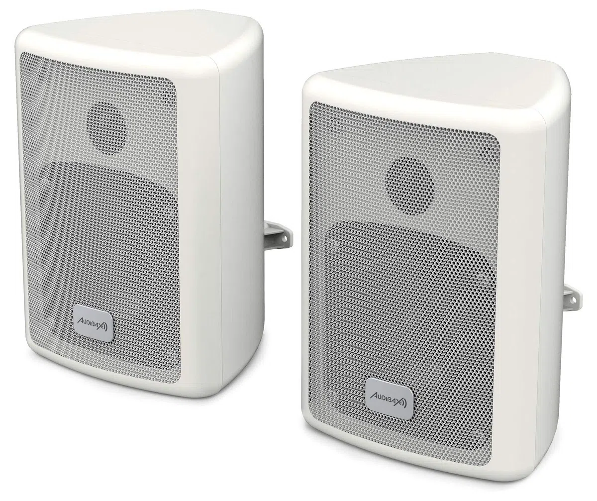Audibax Pícolo PR-41W Pareja Altavoces Estantería HiFi y Sonorización 75 W Soporte Pared Incluido Blanco