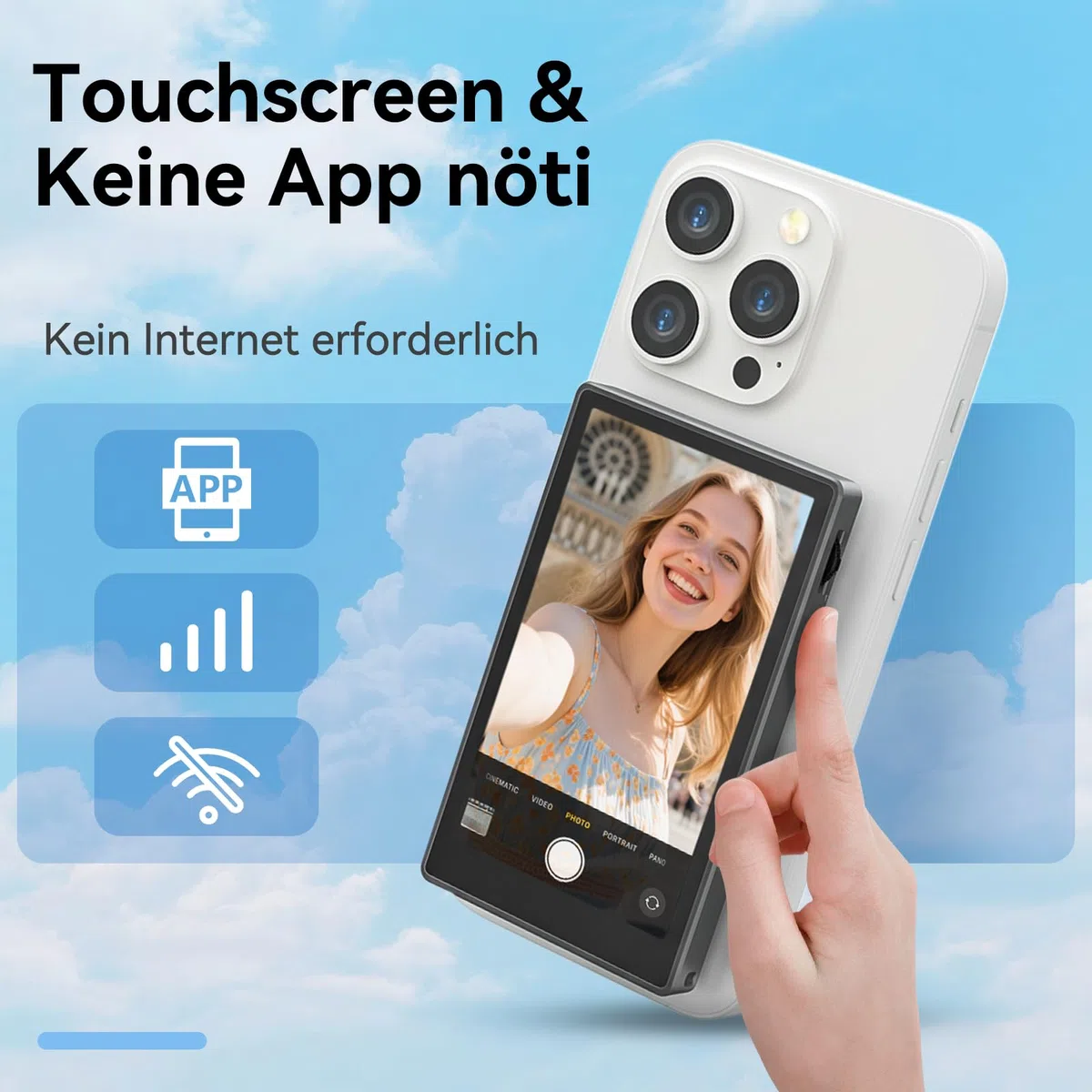 Selfie Monitor Smartphone Rückkamera magnetischer Vlog-Bildschirm für iPhone und Android geeignet für TikTok Live Broadcast Smartphone Vlog Selfie-Monitor-Bildschirm