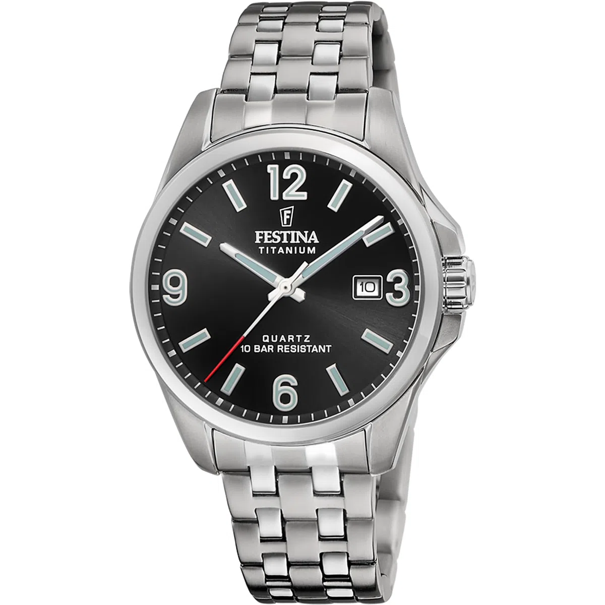 Festina Herren Uhr Analog aus Titan Grau - Quarzwerk - Kalender - Mineralglas mit hoher Widerstandsfähigkeit - Wasserdicht bis 10 ATM F20696/3 Titanium