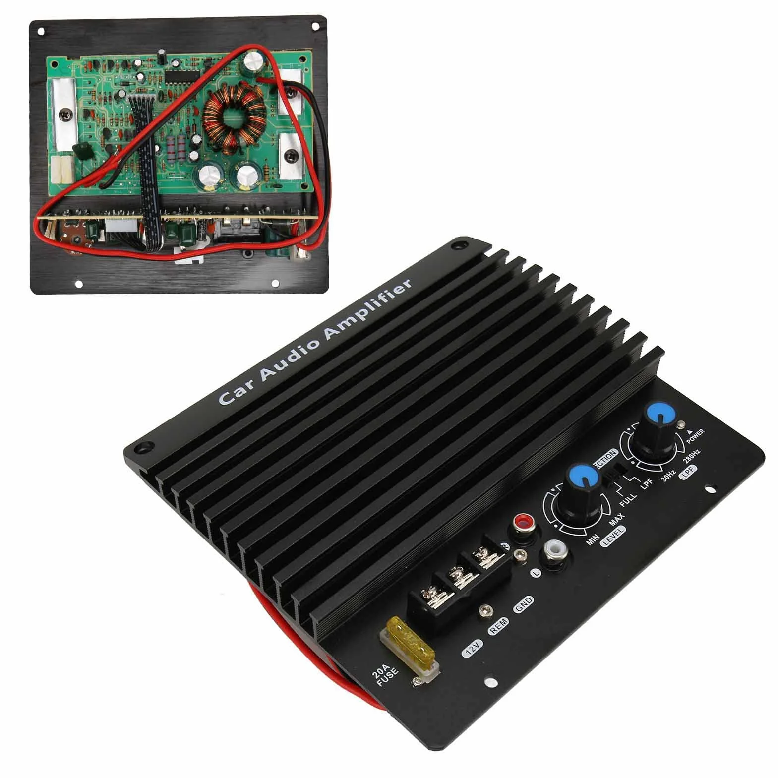 FK205 1000 W Car-Audio-Hochleistungsverstärkerplatine, 12 V Leistungsstarkes Fahrzeug-Bass-Subwoofer-Verstärkerboard, Kann 8 Zoll Bis 12 Zoll Tieftöner, 1000 W Spitzenleistung,