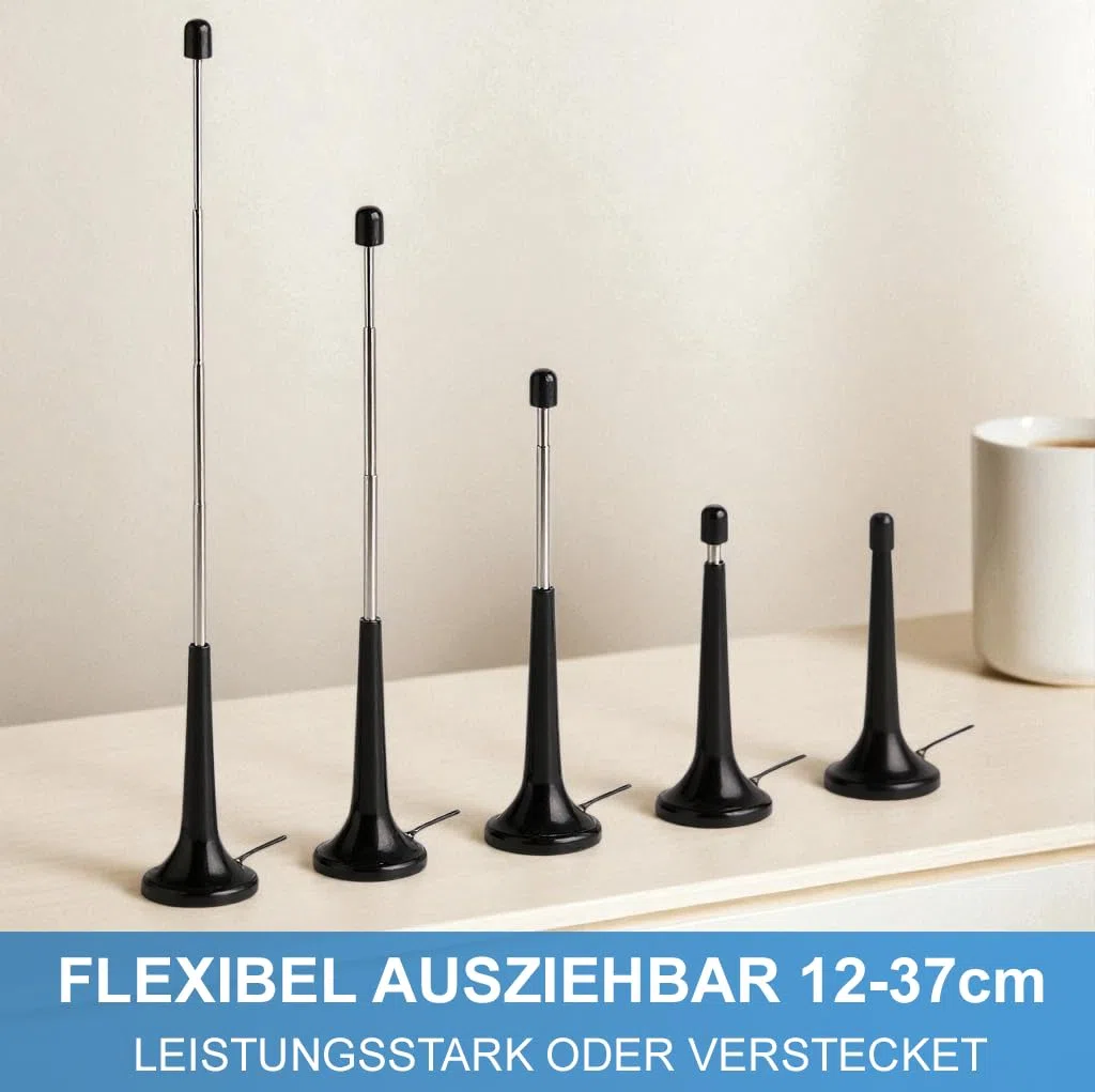 Megasat T644 DVB-T2 Receiver + aktive Zimmerantenne, HDTV für frei Empfangbare DVB-T2 Sender + netshop 25 HDMI Kabel