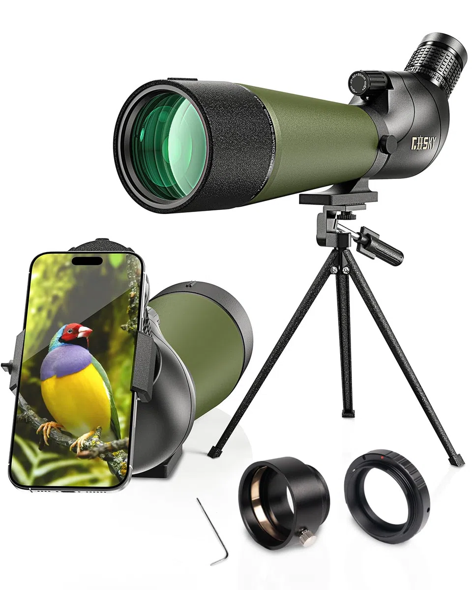 Gosky Aktualisiert neueste Spektiv – BAK4 abgewinkeltes Zielfernrohr für Zielschießen, Jagd, Vogelbeobachtung, Wildlife Landschaft (Camere Adapter kompatibel)