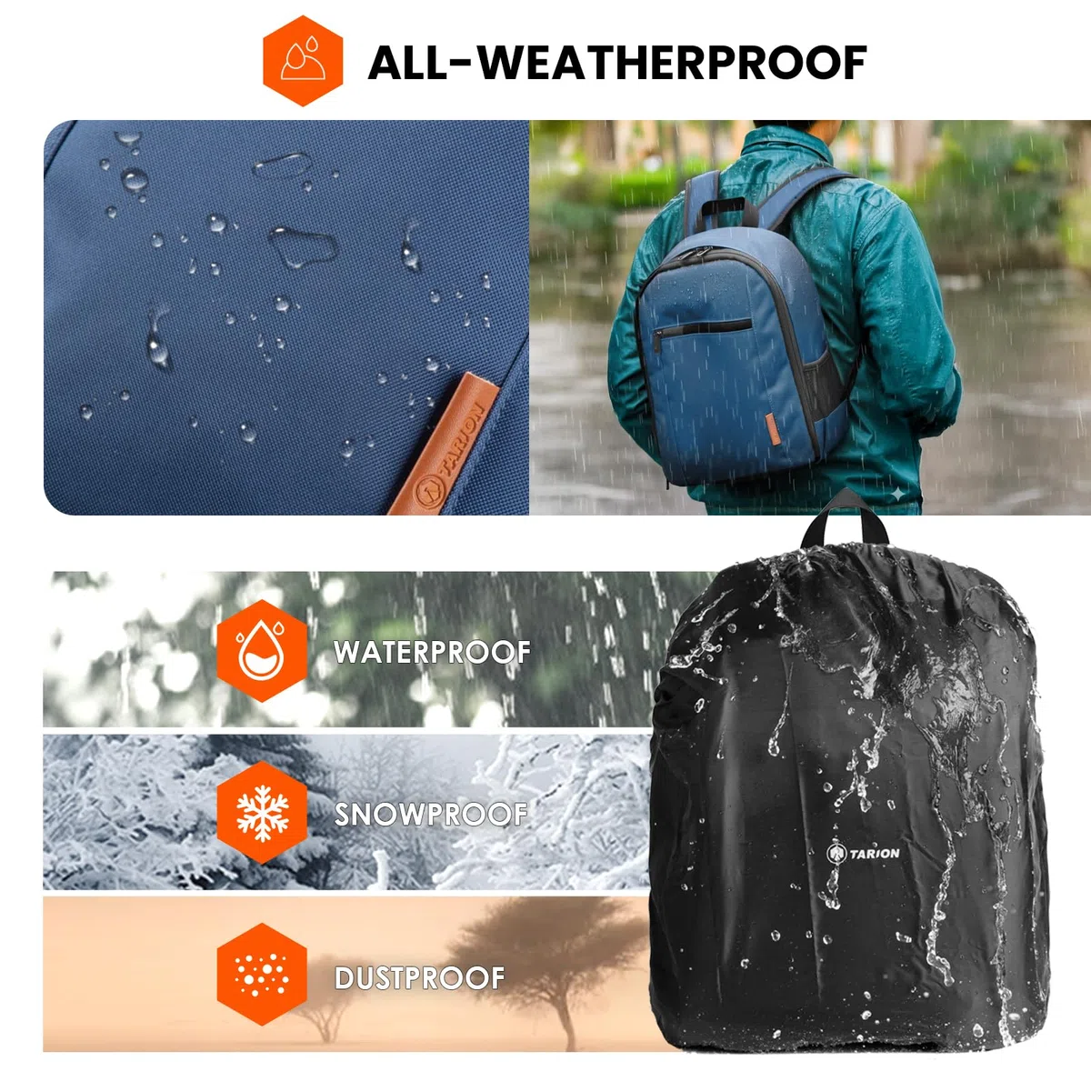 TARION Kamerarucksack Klein Fotorucksack Kameratasche: Kamera Rucksack Kompakt Kamerarucksäcke Leicht Foto Rucksäcke Spiegelreflex mit Wasserdicht Regenschutz für Spiegelreflexkameras(Blau M)