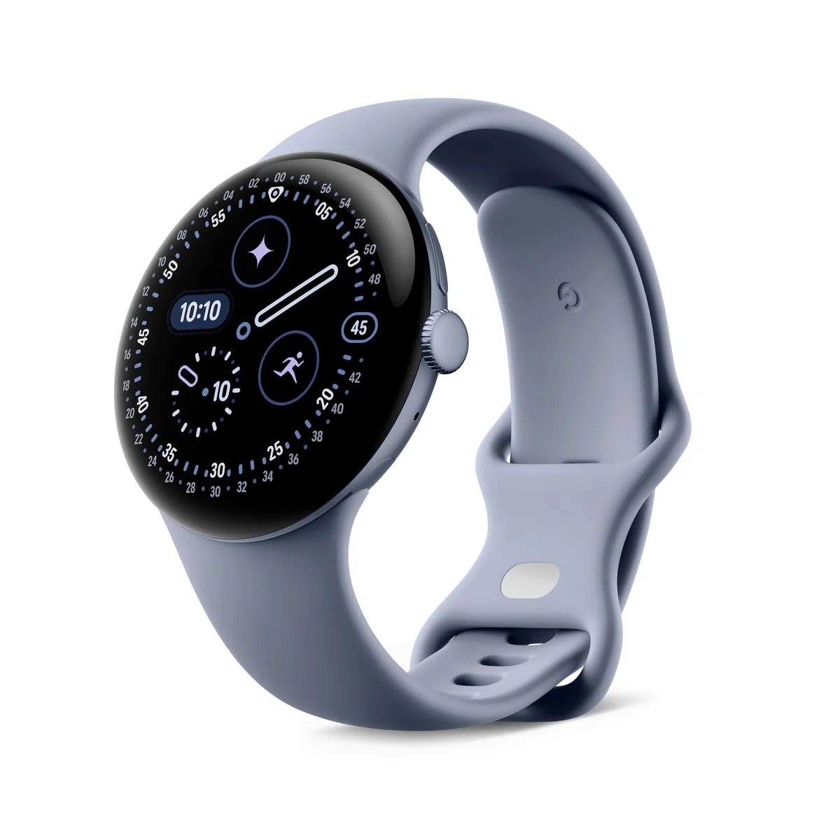 Google Pixel Watch 4 (45 mm) Android-Smartwatch Aluminiumgehäuse Satin Moonstone Sportarmband Moonstone WLAN