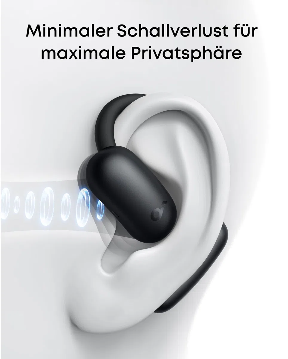 soundcore AeroFit 2 by Anker, Open-Ear Kopfhörer, KI-Übersetzung, anpassbare Ohrbügel, Fester Halt, tiefer Bass, Hi-Res Audio, 42h Spielzeit, Bluetooth 5.4, kabellos Laden, IP55, klare Anrufe durch KI