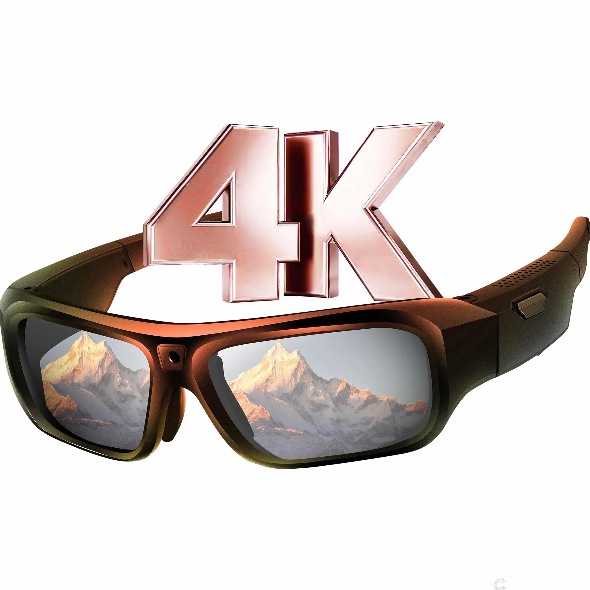 Mini Kamera, Brille Mit Kamera 4k, Aktualisierte Tragbare Videobrille Für Outdoor Und Reisen, Sonnenkamerabrille Mit Uv-Schutz, Unterstützung Nehmen Foto/Video