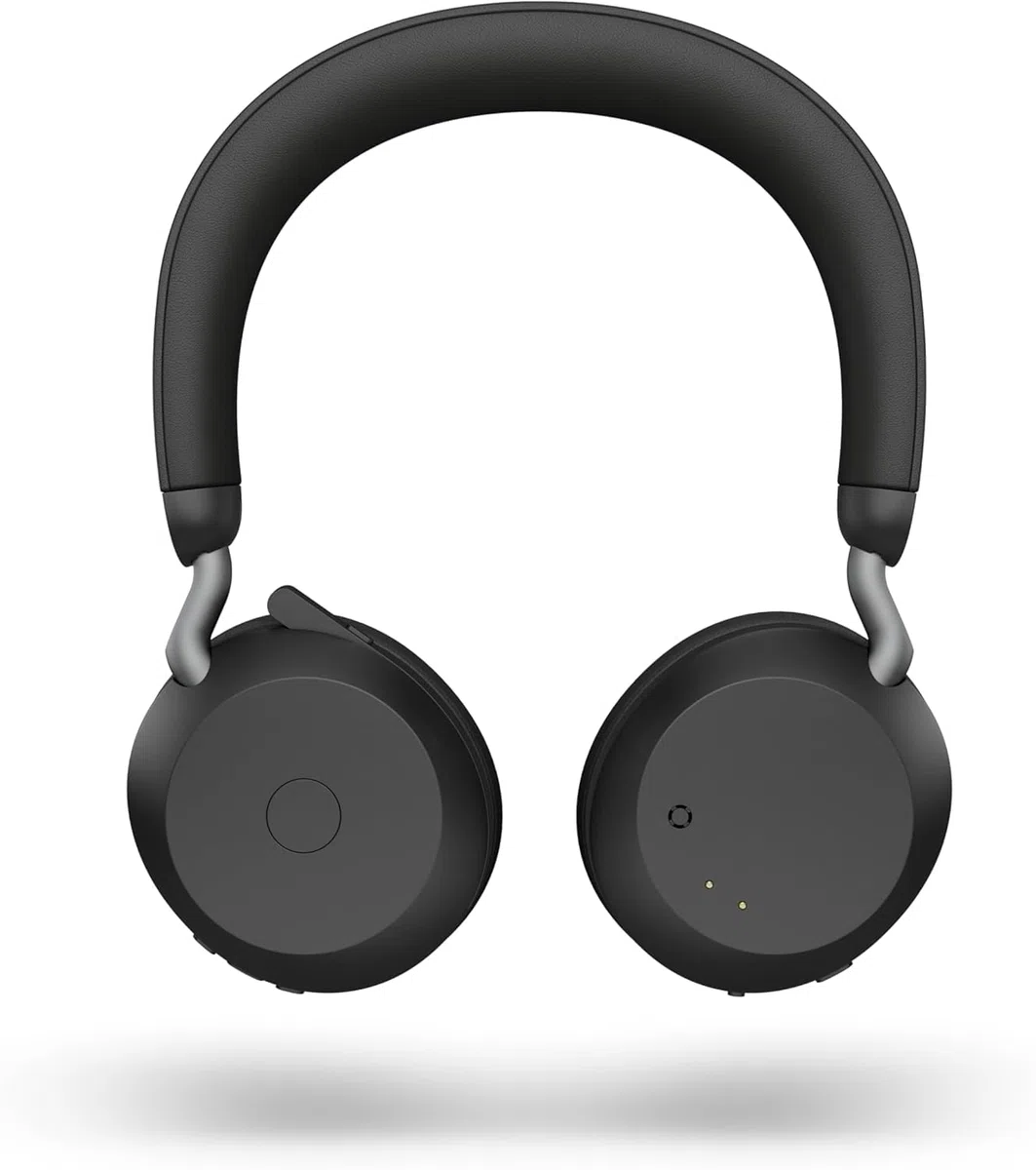 Jabra Evolve2 75 Wireless PC Headset mit 8-Mikrofon-Technologie - Dual-Foam-Stereo-Kopfhörer mit moderner aktiver Geräuschunterdrückung, USB-A Bluetooth-Adapter und MS Teams-Kompatibilität - Schwarz
