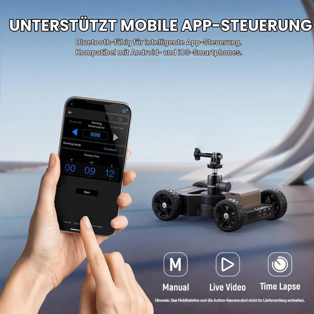 NEEWER Motorisierter Kamera Slider Dolly mit App Steuerung, aufgerüstet mit ultraleisen Doppelmotor Antrieb, 5 Std. Laufzeit Akku, kompatibel mit GoPro iPhone Android Samsung DSLR Camcorder, DL400