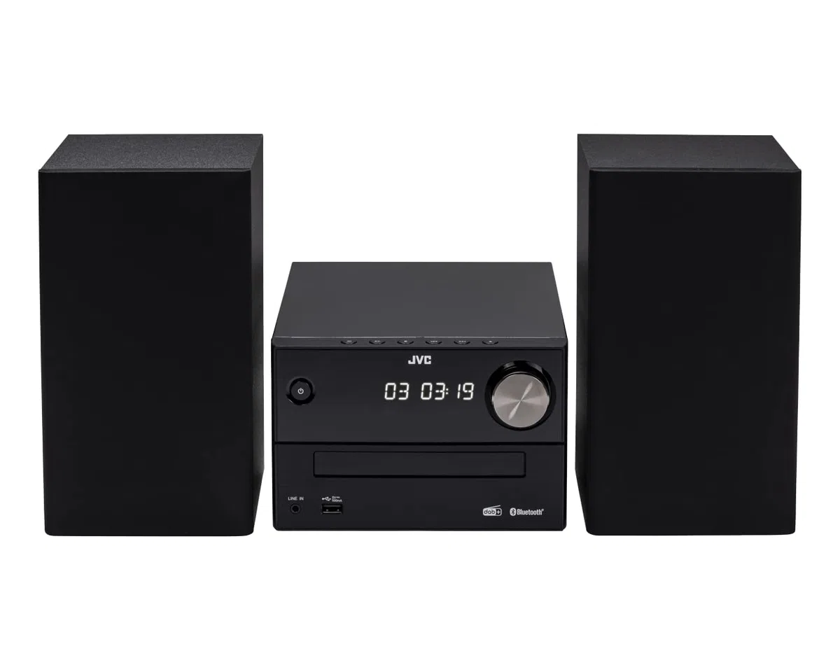 JVC UX-C25DAB - Micro HiFi-System mit CD, USB, Bluetooth, DAB+, UKW-RDS, Line-In und IR-Fernbedienung, Schwarz