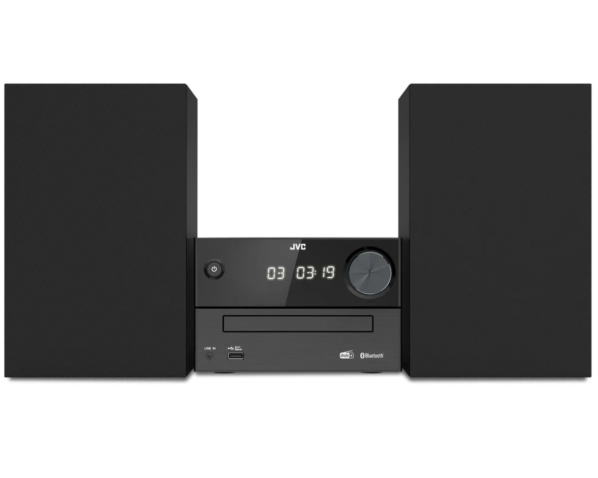 JVC UX-C25DAB - Micro HiFi-System mit CD, USB, Bluetooth, DAB+, UKW-RDS, Line-In und IR-Fernbedienung, Schwarz