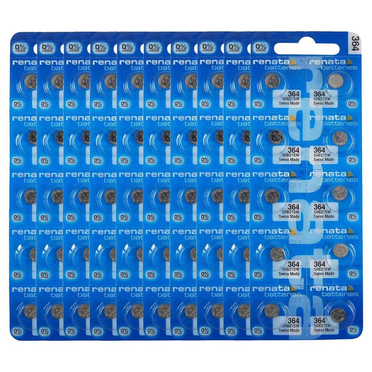 Renata 364 SR621SW Knopfzellen 10 Stück x 100 = 100 Silber 1,55 V Made in Swiss