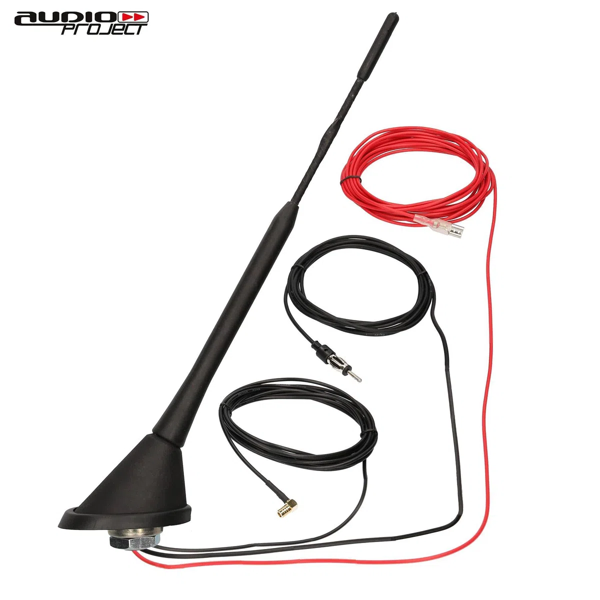 Audioproject A292 - Universal DAB Antenne Auto 24cm Auto Antenne Dach SMB DIN - 5m Kabel - Verstärker KFZ 16V Autoantenne Dachantenne für VW Audi Opel Ford BMW Mini - für DAB Radio