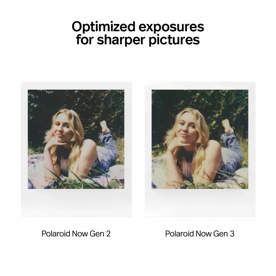 Polaroid Now Gen 3 Sofortbildkamera Bundle mit Farbfilm 16 Fotos Schwarz