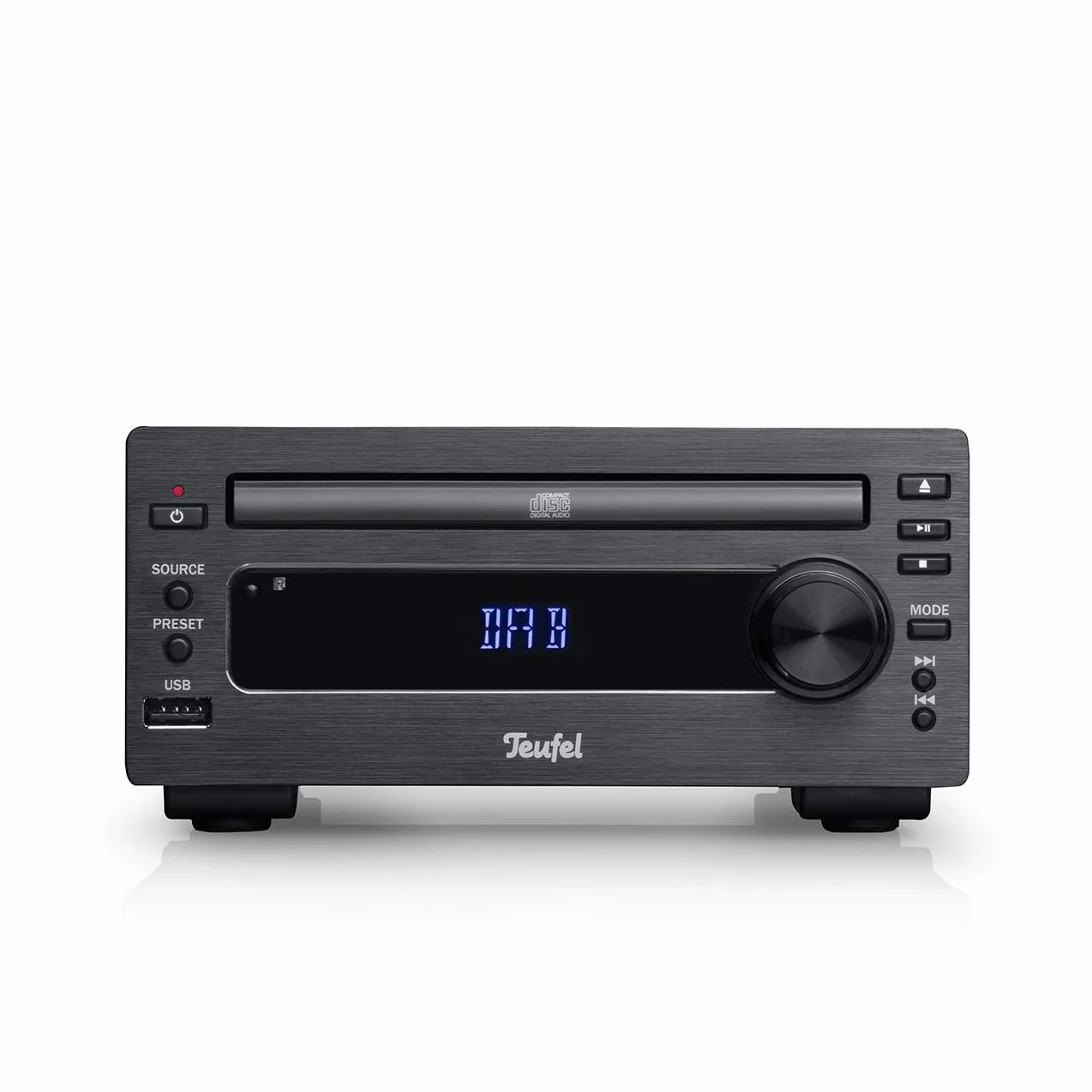 Teufel Kombo 11 Mini-Stereo-Anlage Stereo Lautsprecher Musik Sound Hochtöner Mitteltöner Bass Speaker DAB+ HiFi Soundanlage Schwarz, Auxiliary