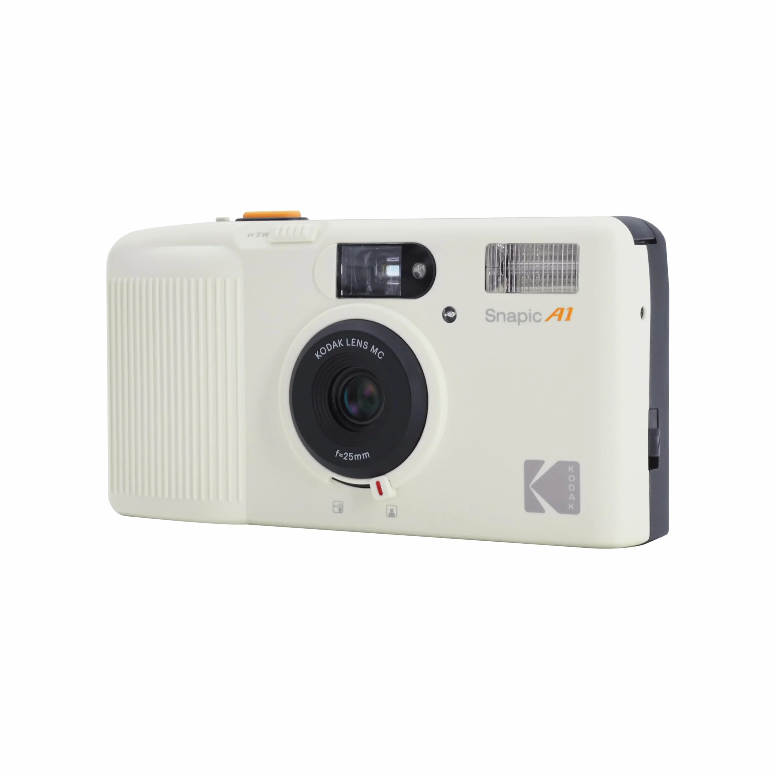 KODAK Snapic A1 35-mm-Filmkamera, 35 mm, wiederverwendbar, 2-Zonen-Fokus, kompakt, mit Kodak Ultramax 400/24 EXP 35mm Rollfilm, Elfenbeinweiß