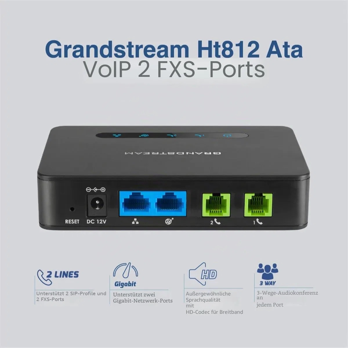 Grandstream HT812 v2 2FXS Gateway