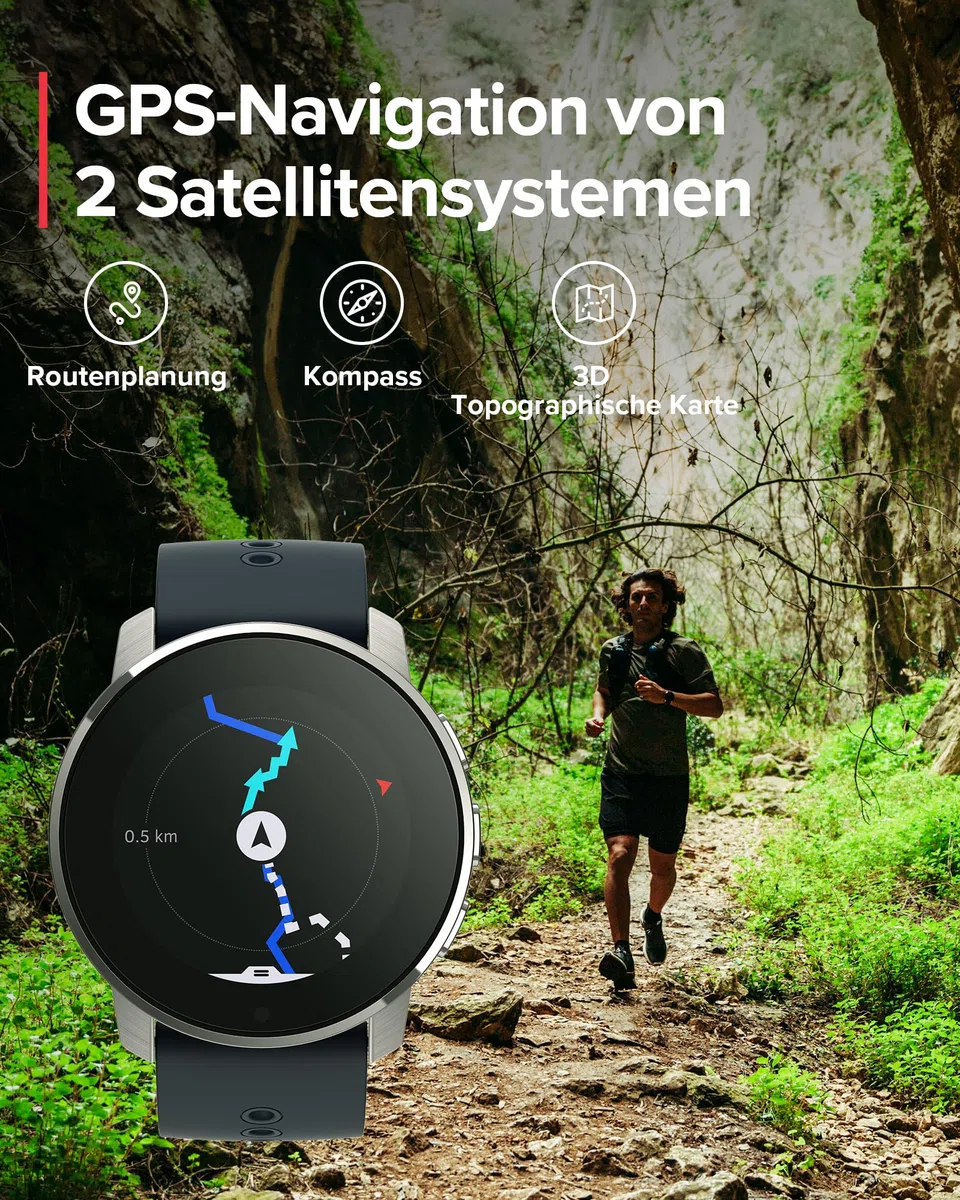 SUUNTO 9 Peak Multisport Uhr - Robust Outdoor Smartwatch, Saphirglas Bildschirm & 100m Wasserdicht, Leicht & Dünn, Präzise GPS, Lange Akkulaufzeit, Pulsmessung am Handgelenk, Hergestellt in Finland