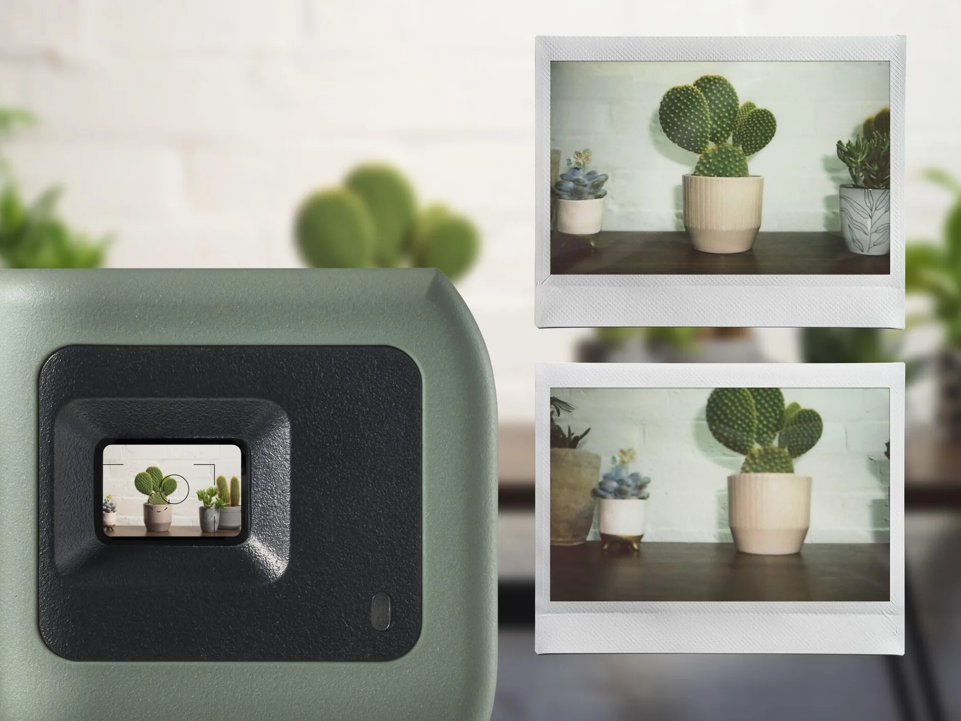 FUJIFILM instax Wide 400 Sofortbildkamera, Analoge Instantkamera, Selbstauslöser, Selfie-Funktion, Retro-Design, Grün