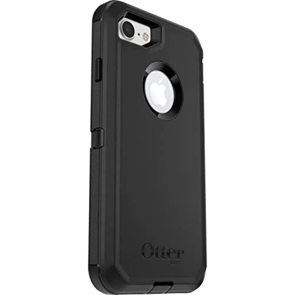 OtterBox Defender Hülle für iPhone 7/8/SE 2. gen/SE 3. gen, stoßfest, sturzsicher, Ultra-robust, schützende Hülle, 4X getestet nach Militärstandard, Schwarz, Keine Einzelhandelsverpackung