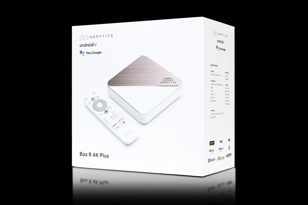 Homatics Box R 4K Plus Android TV Mediaplayer (4K UHD, HDR, WiFi 6, Bluetooth, Sprachfernbedienung)