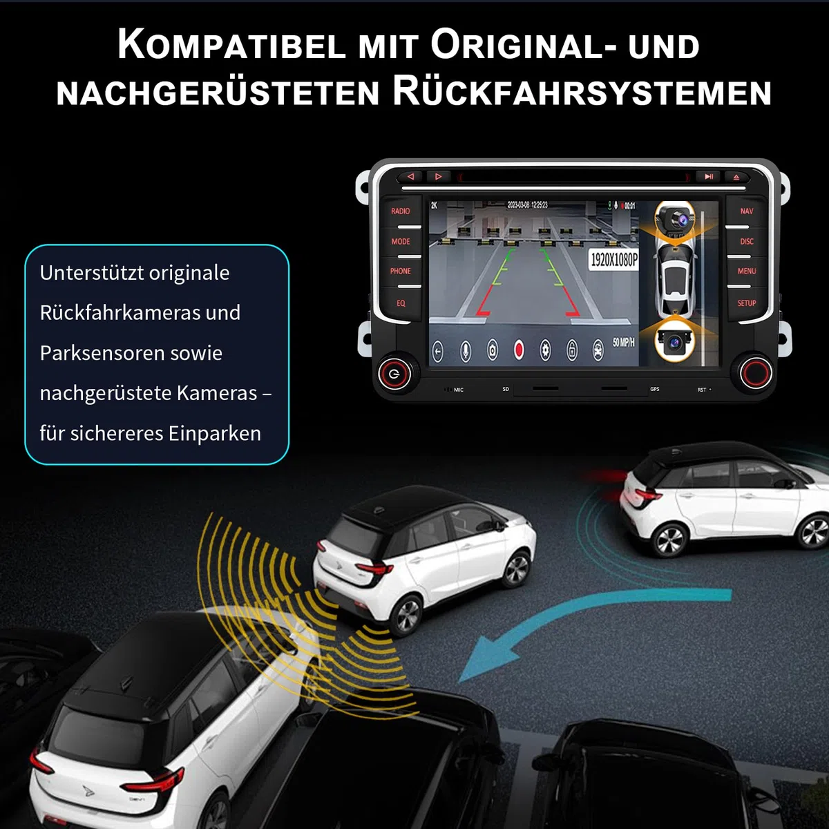 Autoradio für VW Golf 5 6 T5 Polo Sharan Passat Tiguän, CAWELL 7 Zoll HD Doppel DIN Radio mit 4G/Navi/Bluetooth WiFi/GPS/RDS/USB/FM/SD/RCA DVD/CD