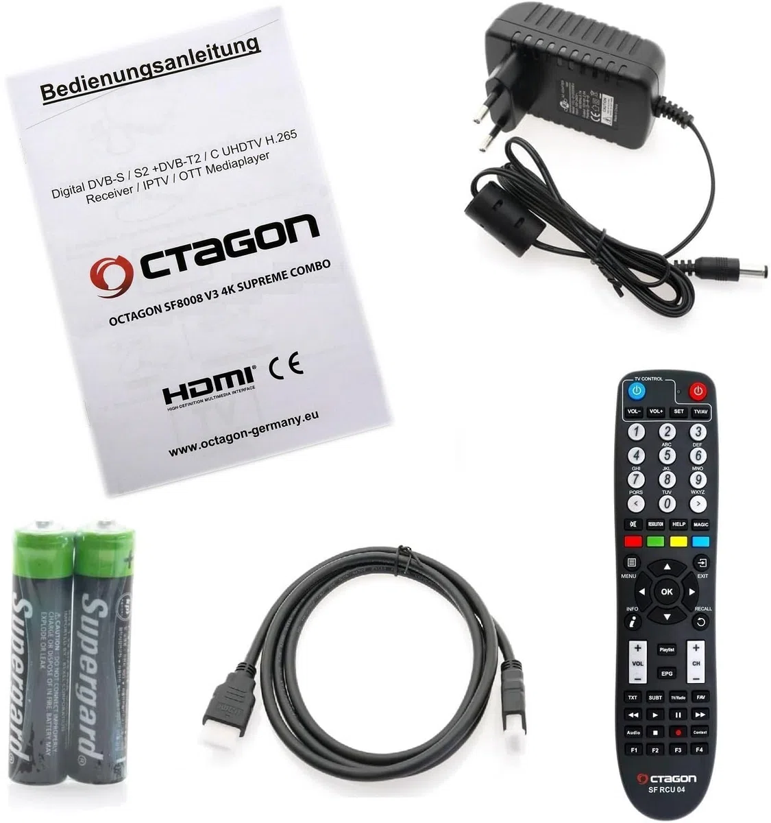 Octagon SF8008 V3 (Version 3) UHD 4K Supreme Combo Receiver, Sat- Kabel- & DVB-T2 Receiver, E2 Linux & Define OS, mit PVR Aufnahmefunktion, M.2 M Key, Gigabit LAN, Kartenleser, Sat to IP, WiFi WLAN