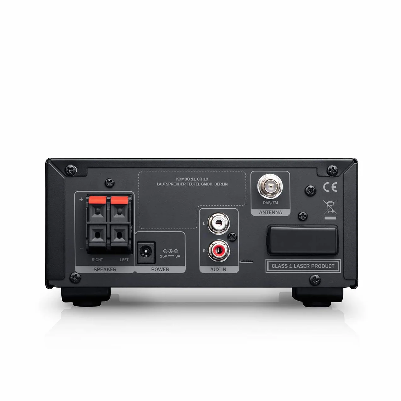 Teufel Kombo 11 Mini-Stereo-Anlage Stereo Lautsprecher Musik Sound Hochtöner Mitteltöner Bass Speaker DAB+ HiFi Soundanlage Schwarz, Auxiliary