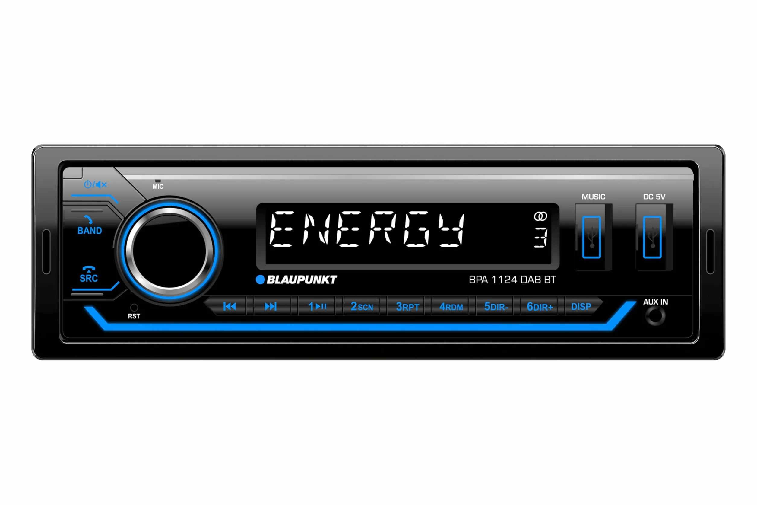 Blaupunkt BPA 1124 DAB BT 1-DIN Autoradio DAB+ Bluetooth USB Aux Sub-Out 4x50W 12V