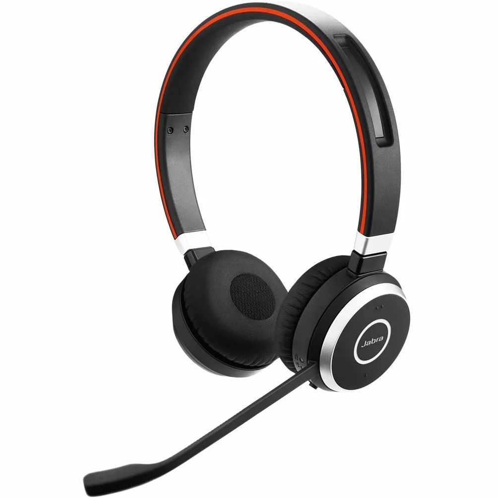 Jabra Evolve 65 Wireless Stereo On-Ear Headset – Microsoft zertifizierte Kopfhörer mit Langer Akkulaufzeit – USB Bluetooth Adapter – Schwarz