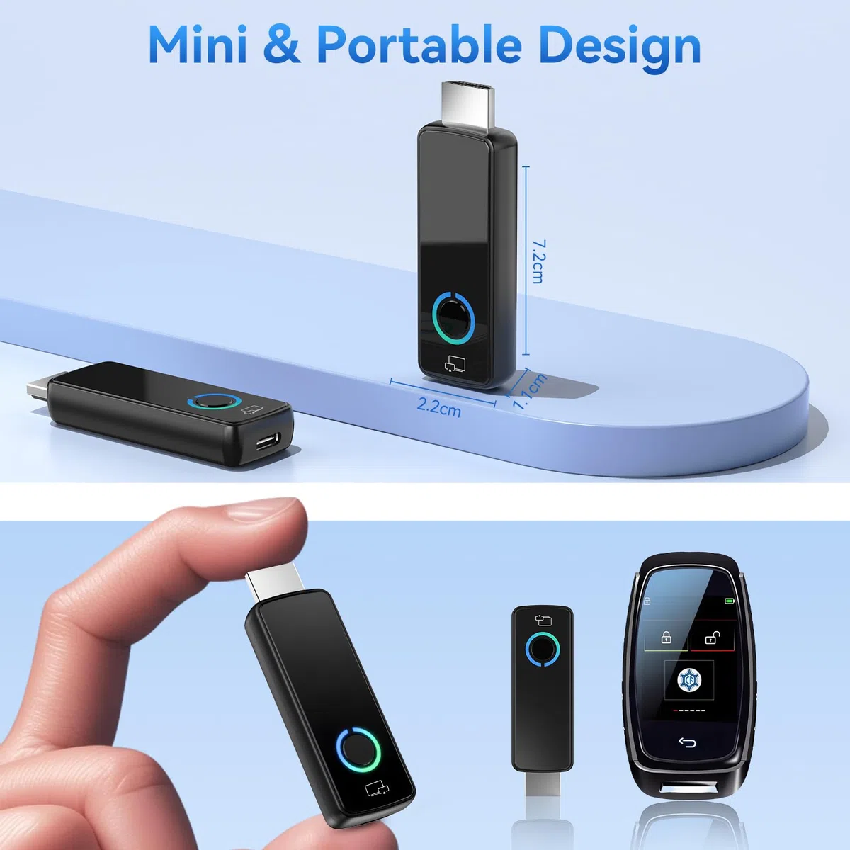 Wireless HDMI Display Dongle Adapter,Miracast Adapter Dongle,HDMI Wireless Extender für Media/Video/Audio- und Datei-Streaming vom Laptop, PC oder Smartphone auf HDTV oder Projektor (W3401)