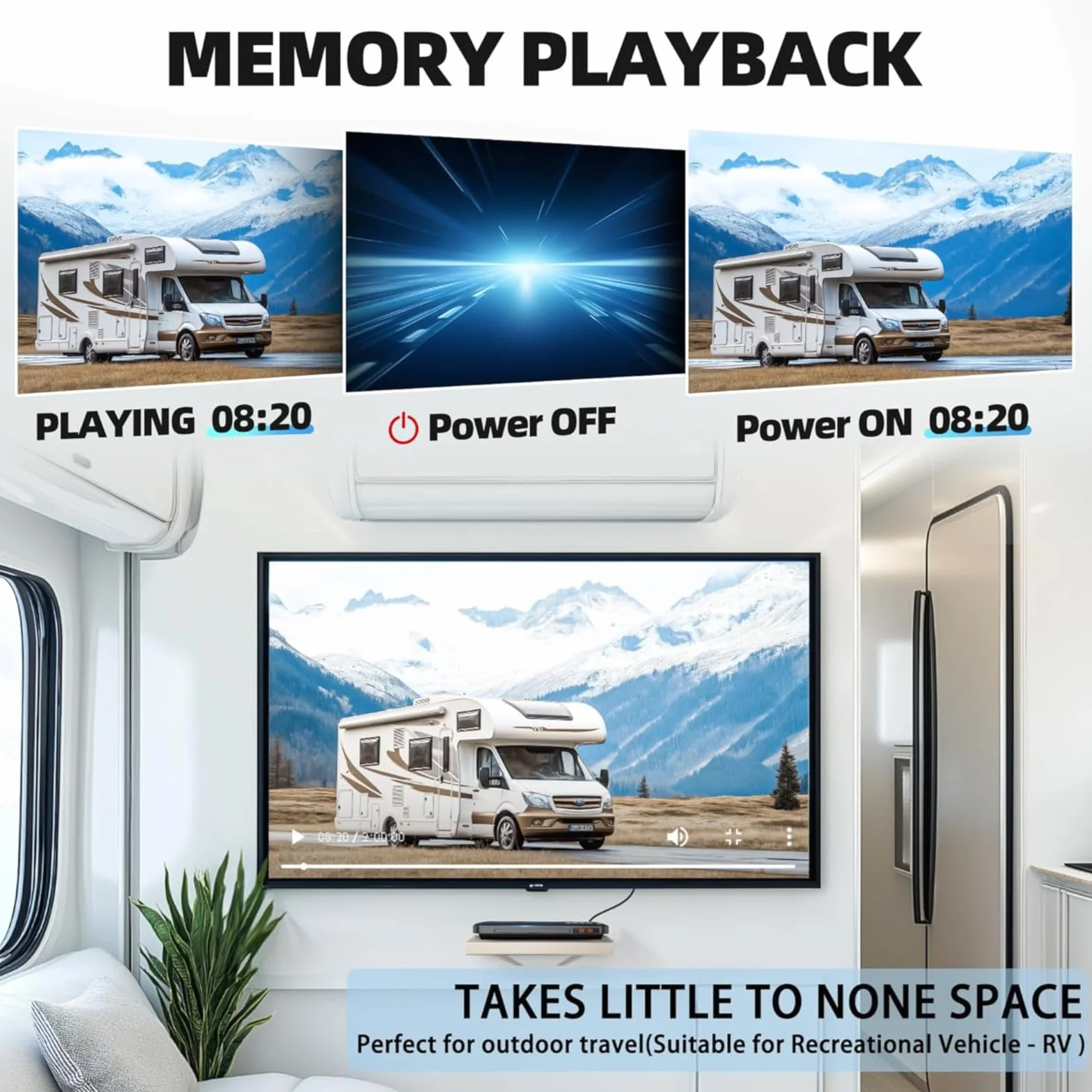 DVD-Player für Fernseher mit HDMI- und RCA-Ausgang, 1080P Full HD | Alle Regionen DVD/CD Abspielen, USB, Speicher-Wiedergabe, CD-Kopie, PAL/NTSC System